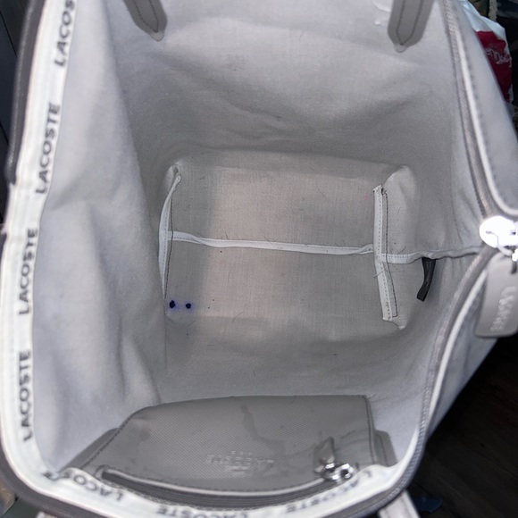 “water/summer-proof” LACOSTE Gray HANDBAG TOTE  & spacious WALLET! - Picture 7 of 14